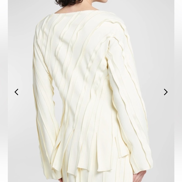 New Bottega Veneta Fluid Stretch Striped Cutaway Top Size 40 - Picture 5 of 6